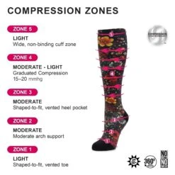 Compression Aloha Black Socks -Alegria Shoes Shop ALEGRIA FW20 ZONES SOCKS R3 a8b29490 e8bc 4e93 951a 81117a802640