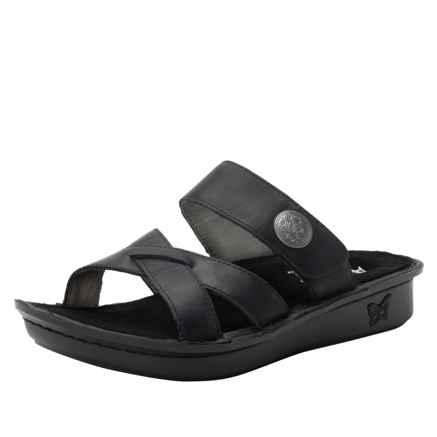 Victoriah Oiled Black Sandal 1 Victoriah Oiled Black Sandal