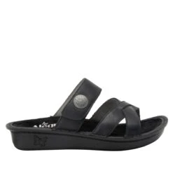 Victoriah Oiled Black Sandal 8 Victoriah Oiled Black Sandal -Alegria Shoes Shop VIC 7414 S2
