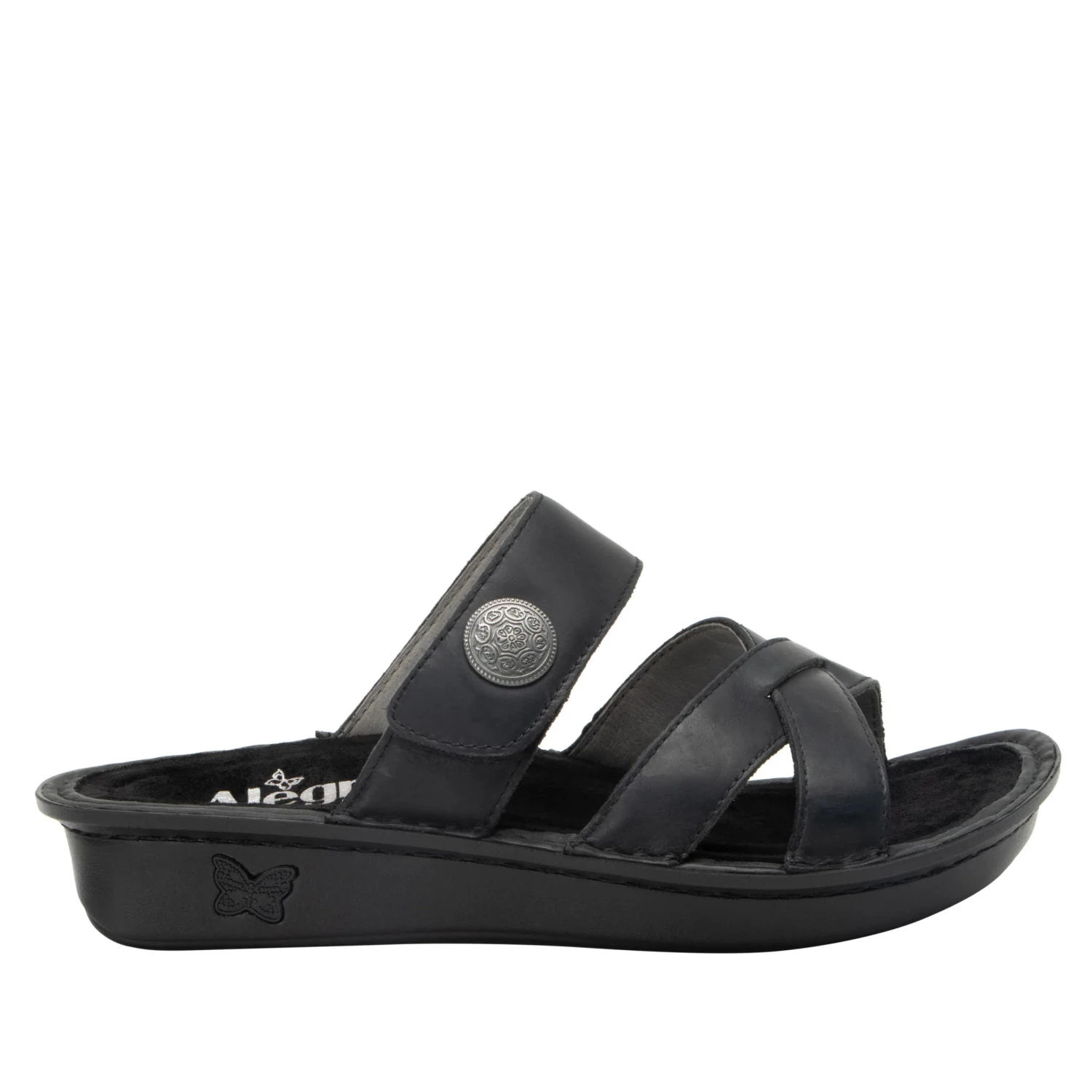 Victoriah Oiled Black Sandal 3 Victoriah Oiled Black Sandal - Image 3